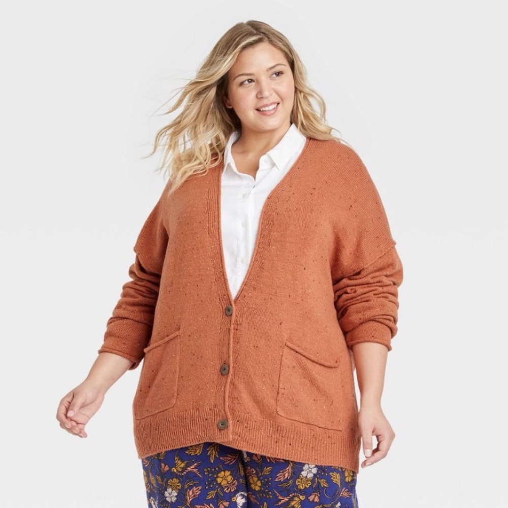 Women’s Plus Size Button-Front Grandpa Cardigan - Universal Thread